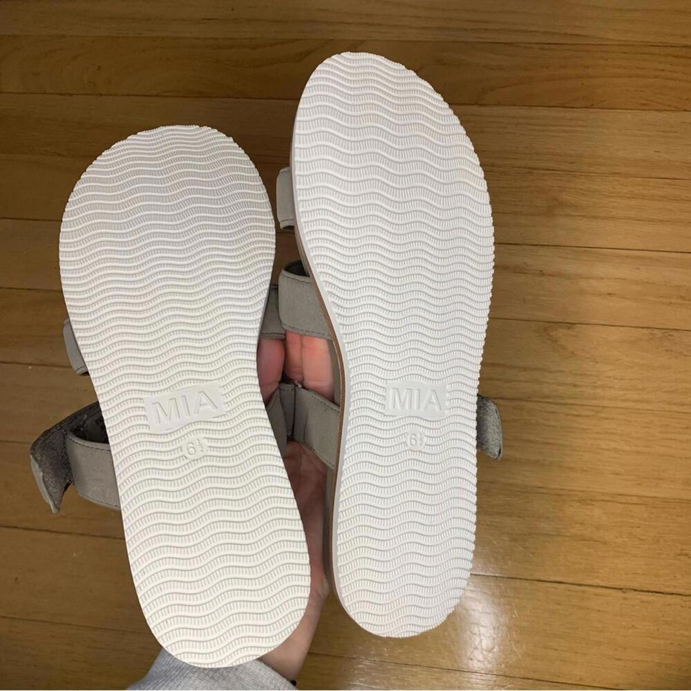 MIA Gray Suede Slide Sandals - Picture 6 of 8